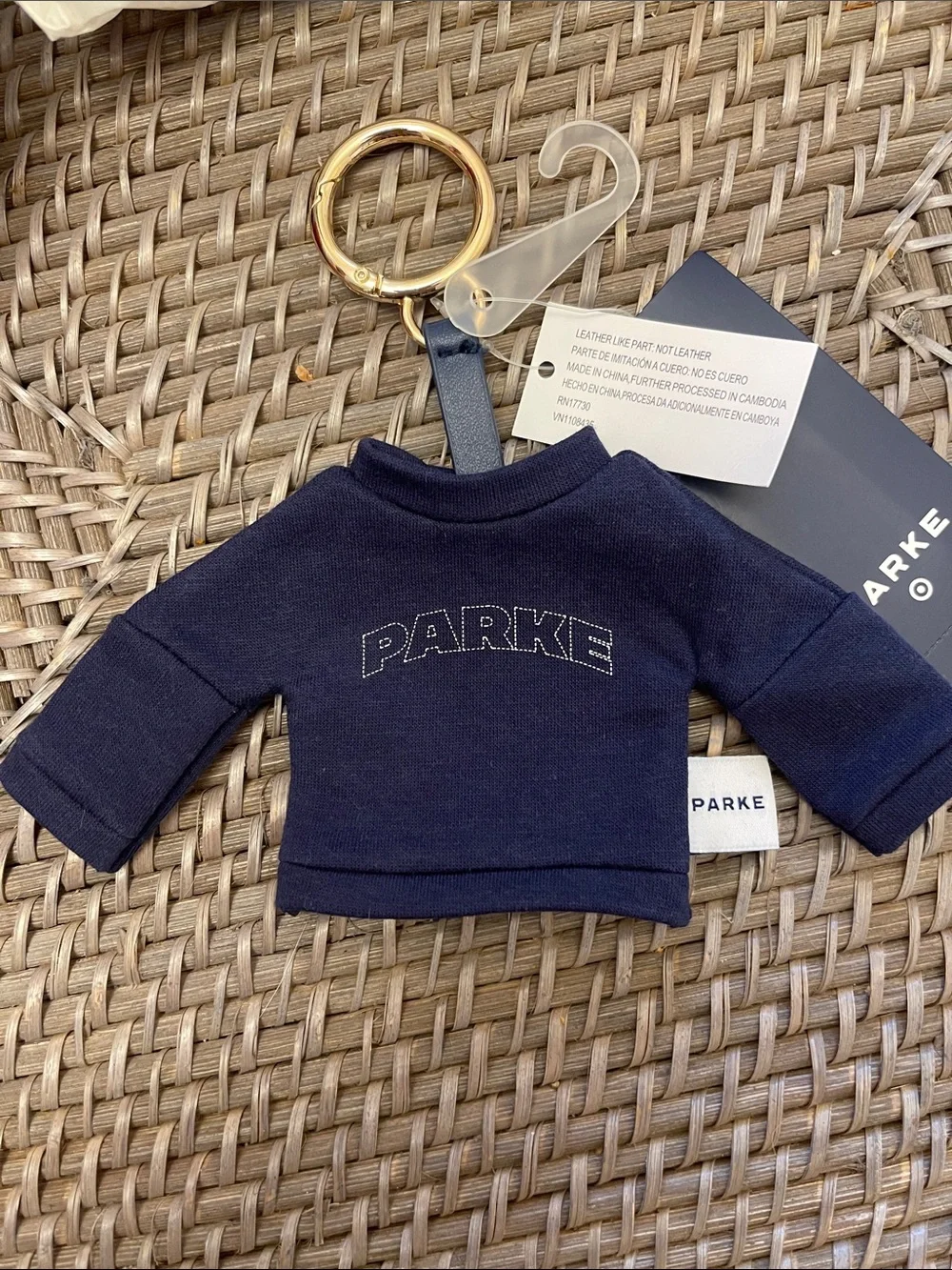 PARKE Mini Navy Sweatshirt Keychain